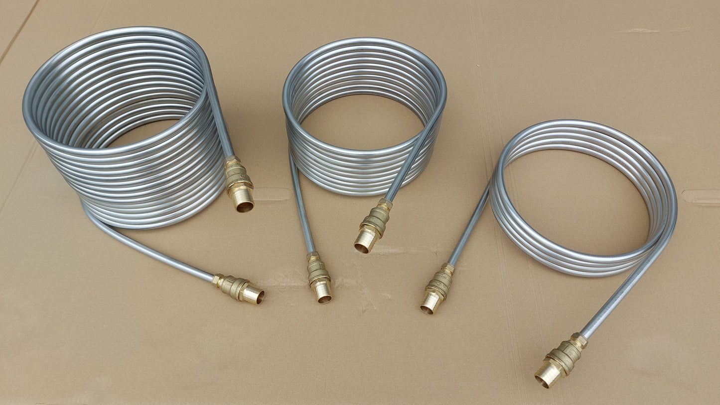 Spirale 15m Edelstahlrohr 16x1mm AISI 316L EN 1.4404 mit Außend. von ca. 32,5cm ohne / mit Anschluss