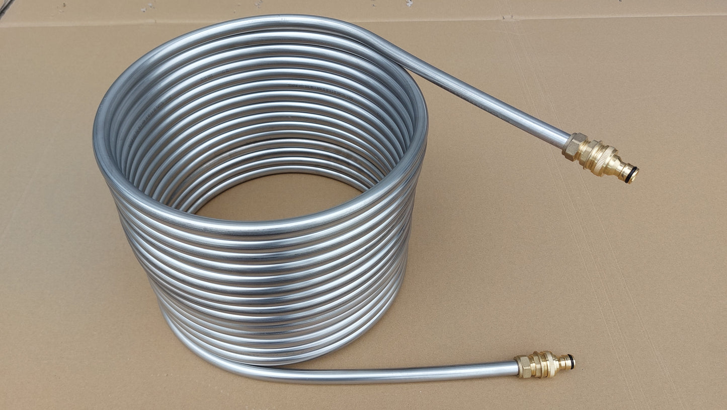Spirale 15m Edelstahlrohr 16x1mm AISI 316L EN 1.4404 mit Außend. von ca. 32,5cm ohne / mit Anschluss