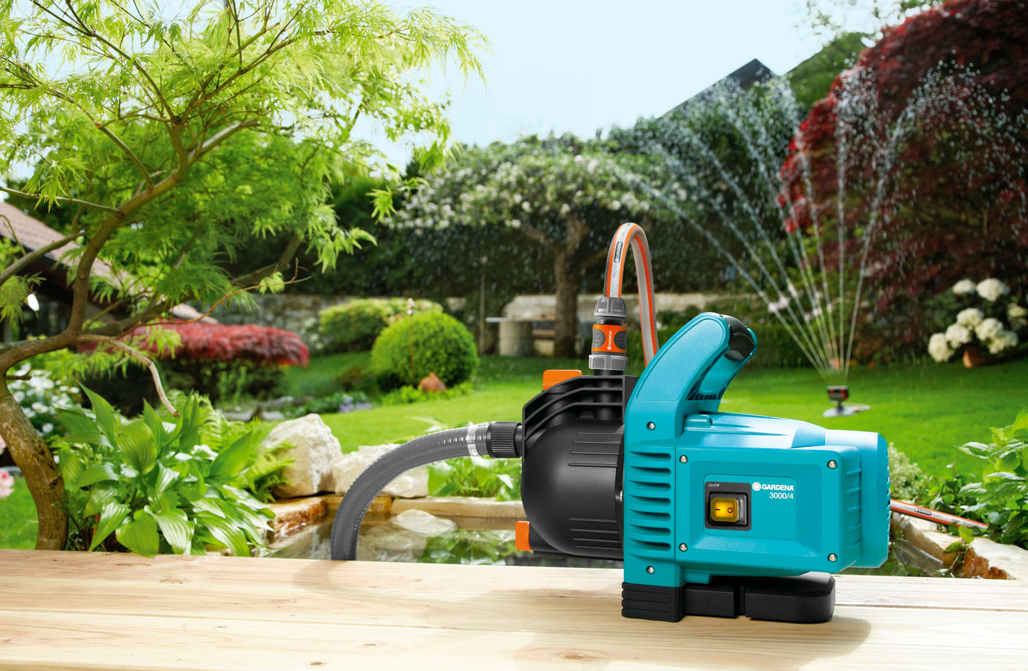 Gardena Gartenpumpe 3000/4 für Poolheizung mit Gardena Anschluss