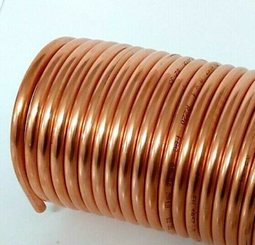 Spirale aus 10m Kupferrohr 10x1mm mit einem Innendurchmesser von ca. 80mm