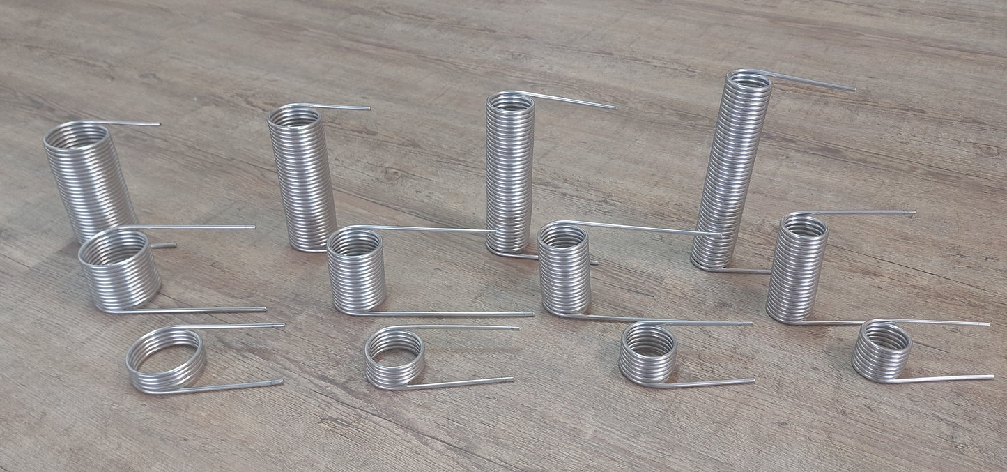 Spirale aus 1m - 5m Edelstahlrohr 4x0,5mm AISI 304 EN 1.4301 Verschiedene Durchmesser
