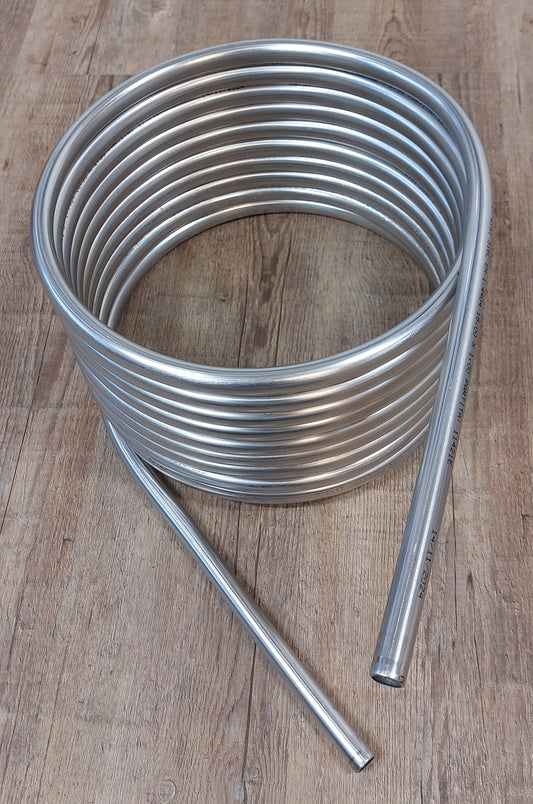 Spirale aus 10m Edelstahlrohr 18x1mm AISI 316L EN 1.4404 mit Außend. von ca. 32,5cm POOL / WHIRLPOOL