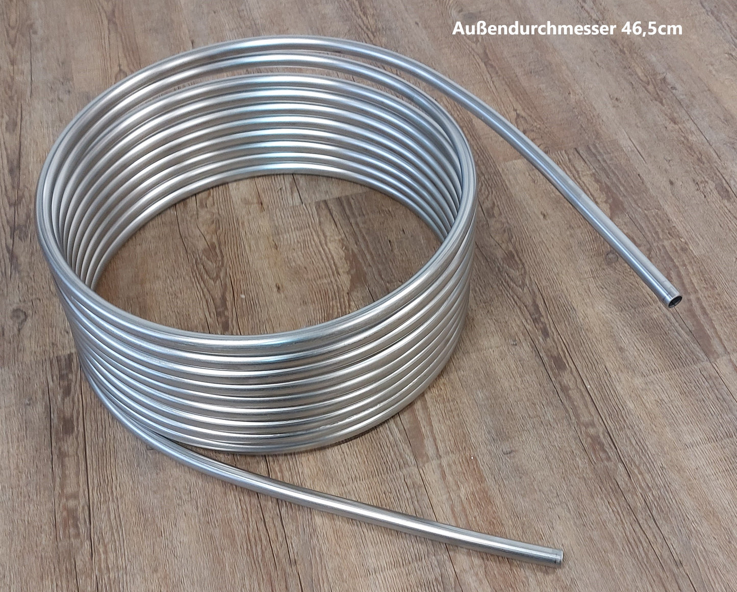 Spirale 15m Edelstahlrohr 18x1mm AISI 316L EN 1.4404 mit Außend. von ca. 46,5cm