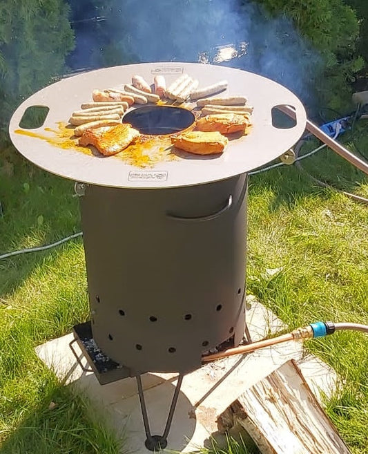 Grillplatte 60cm aus EDELSTAHL 1.4541 für Feuertonne Poolheizung oder Feuerschalle