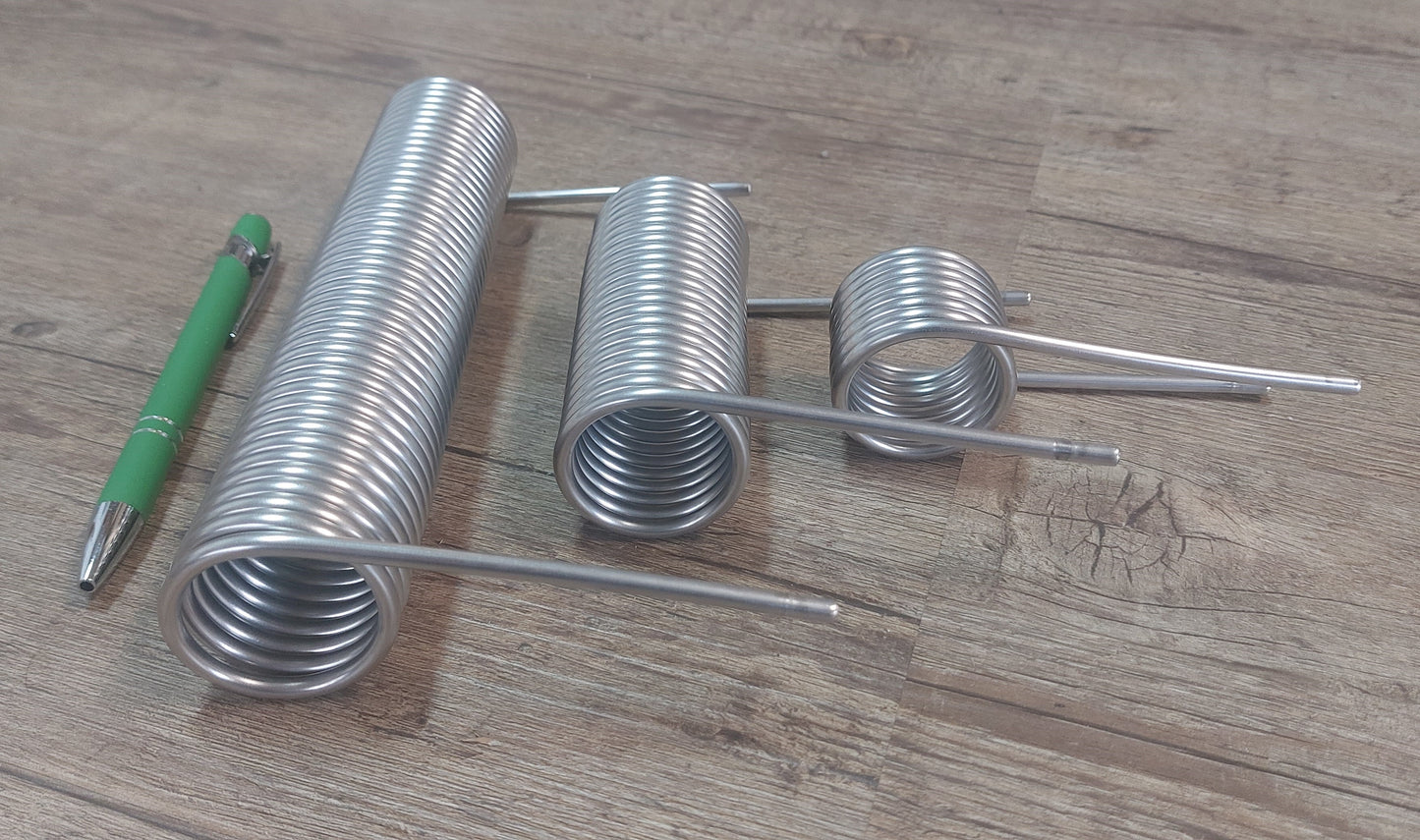 Spirale aus 1m - 5m Edelstahlrohr 4x0,5mm AISI 304 EN 1.4301 Verschiedene Durchmesser