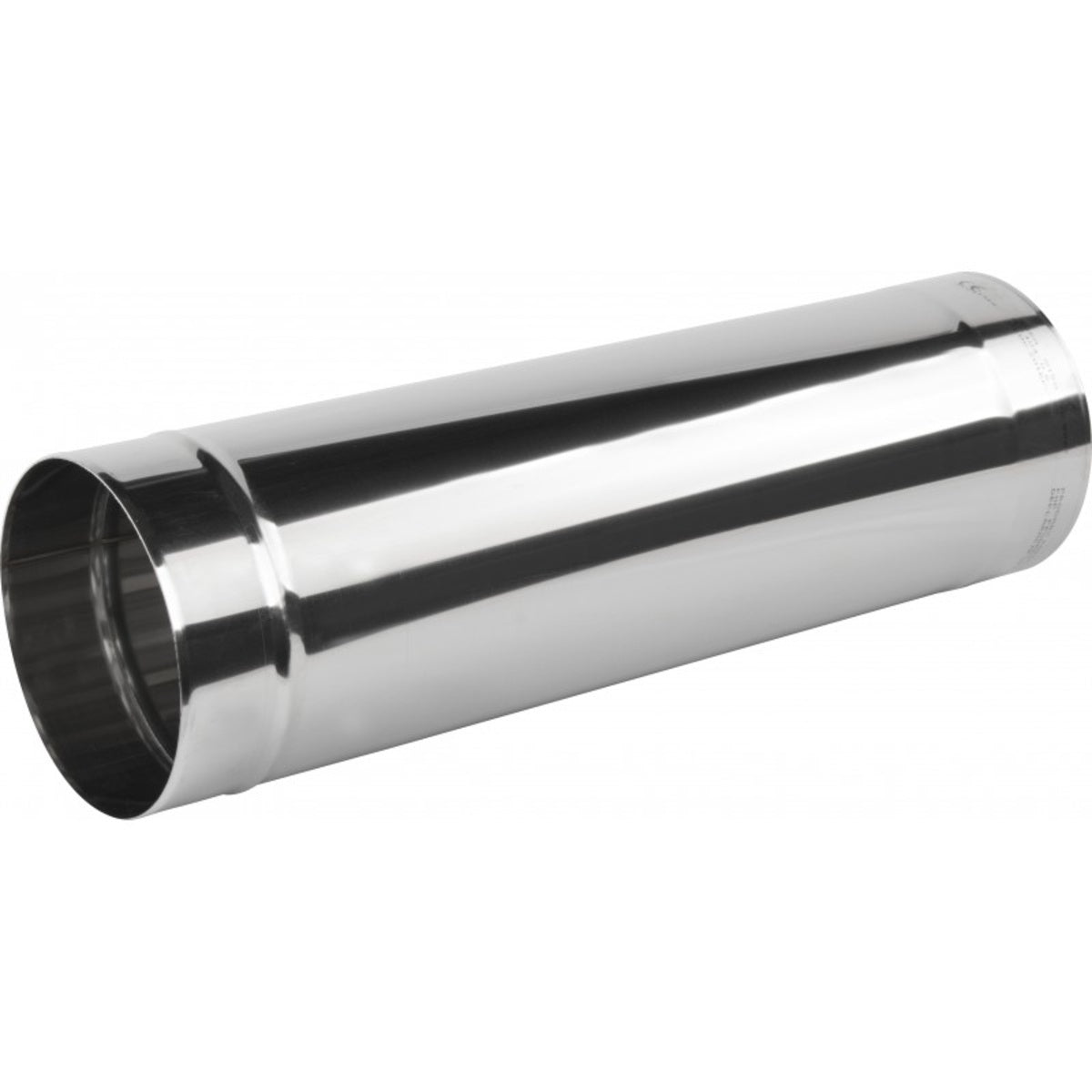 Edelstahl Rauchrohr Ø100 mm x 500 mm mit Stecksystem aus 0,6 mm Edelstahl