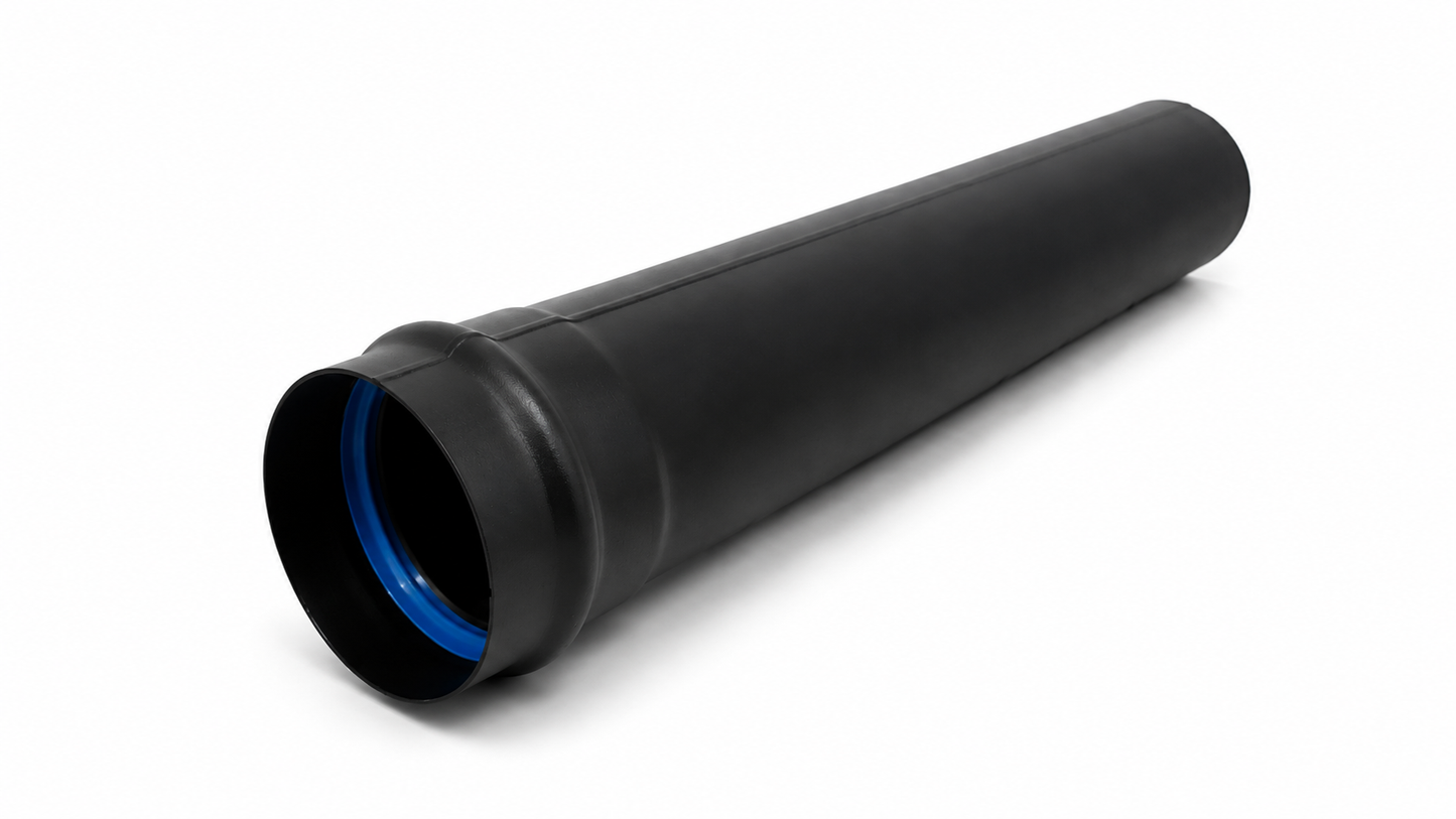 Schwarzes Pelletofen-Rauchrohr Ø80 mm aus 1,2 mm Stahl mit Stecksystem