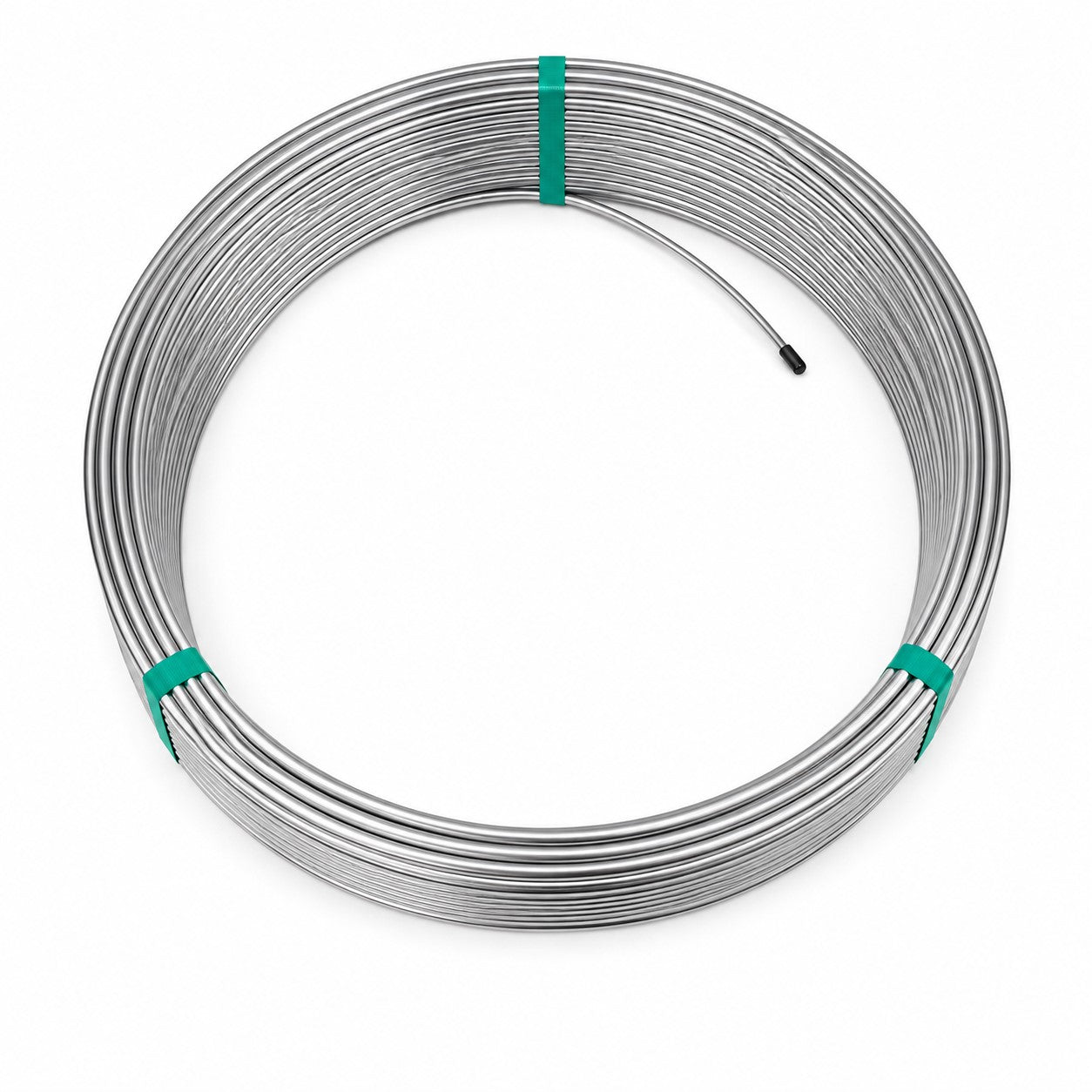 Edelstahlrohr 12x1mm AISI 316l als Ringware von oben fotografiert