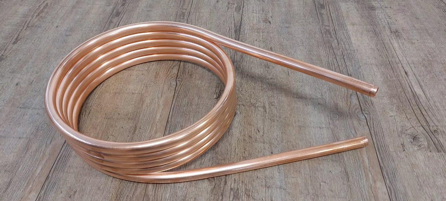 Spirale aus 5m Kupferrohr 18x1mm mit Außendurchmesser ca. 31cm LANGE ENDEN